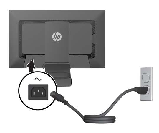 5. Conecte uma extremidade do cabo USB fornecido no conector do hub USB no painel traseiro do computador e a outra extremidade no conector USB upstream do monitor.