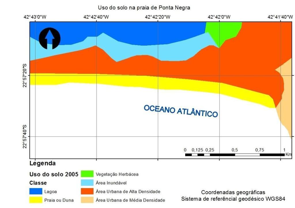 49 Figura 40 Uso do solo em Ponta Negra. As praias da Barra de Maricá, Guaratiba e Ponta Negra são as praias no qual possuem uma orla com áreas urbanas de alta densidade.