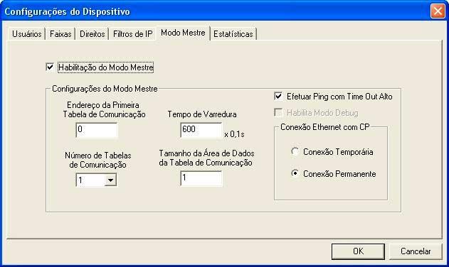 3. Configuração Modo Mestre O Modo Mestre do WebGate Plus permite a comunicação entre CPs na rede.