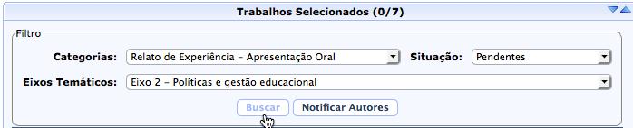 Ranking Acesso Exibe lista em ordem de classificação dos trabalhos avaliados e definir os trabalhos que serão aceitos no evento.