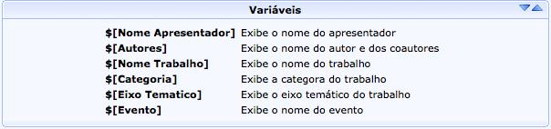 Cada certificado possui variáveis específicas, que irão auxiliar na criação do certificado.