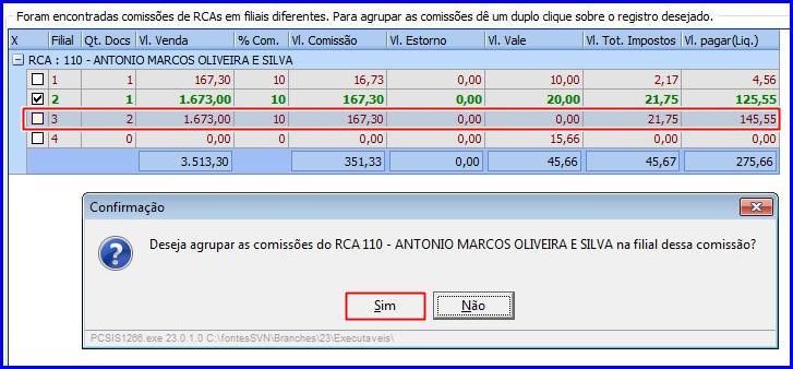 todas as comissões do RCA; 2.