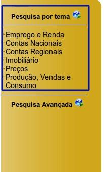 Pesquisa por Tema: Acessando a Pesquisa por Tema: A pesquisa por tema é composta por filtros pré-selecionados com base em temas distintos.