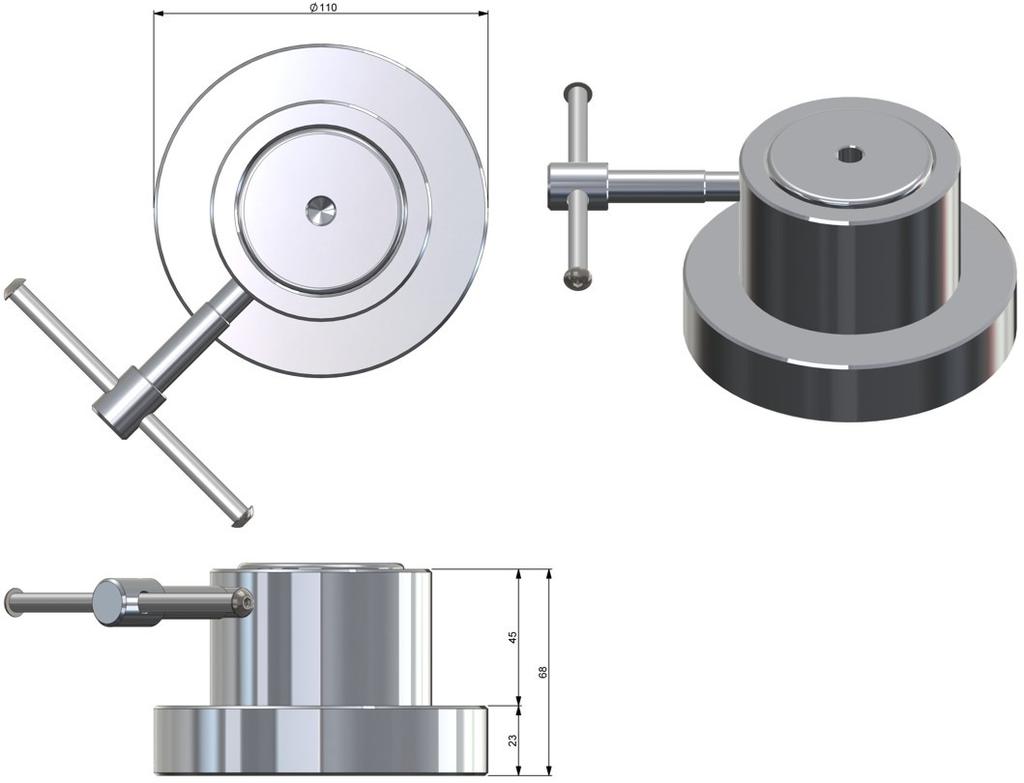 Flange Figura 2 - Dimensionamento para montagem da Flange (Cotas em