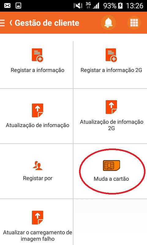 2.3.4 Mudar a cartão Etapa 1: Selecionar Gestão de venda na tela principal ou em menu Casa Gestão de venda. Continuar a selecionar Mudar a cartão.