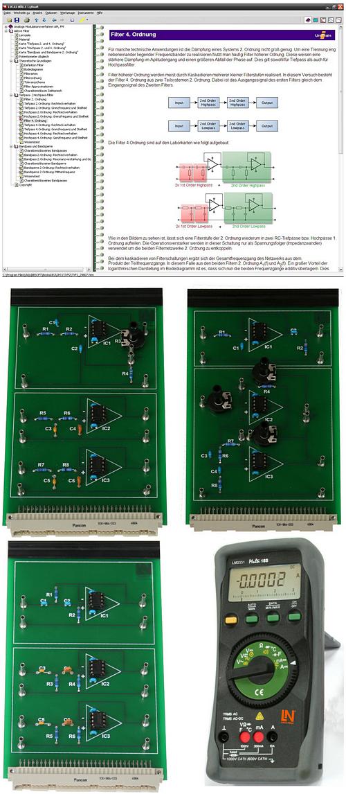 2 Course Telecommunications 11: Active filter with operational amplifiers SO4204-9B 1 Includes: 1 Experiment card with active low-pass 2-nd and 4-th order 1 Experiment card with active high-pass 2-nd