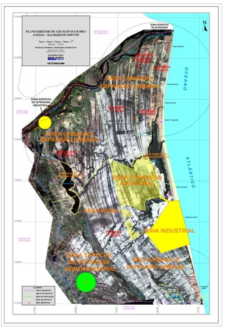 Figura 2: Plano Diretor de São João da Barra (RJ) Macrozoneamento (2006).