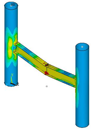 62 Momento fletor = 51,97kNm Momento fletor = 109,21kNm Momento fletor = 119,72kNm Momento fletor = 140,89kNm Figura 30 Distribuição da tensão de von Mises CHS324,3x9,44 com IPE 240 [em MPa].