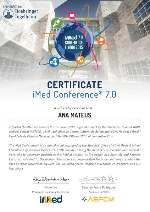 Anexo 1 Certificado de Participação imed Conference