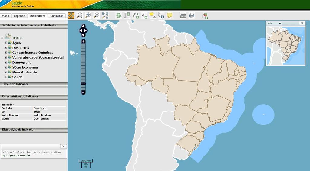 Mapas Interativos de Saúde Ambiental Acesso via PISAST