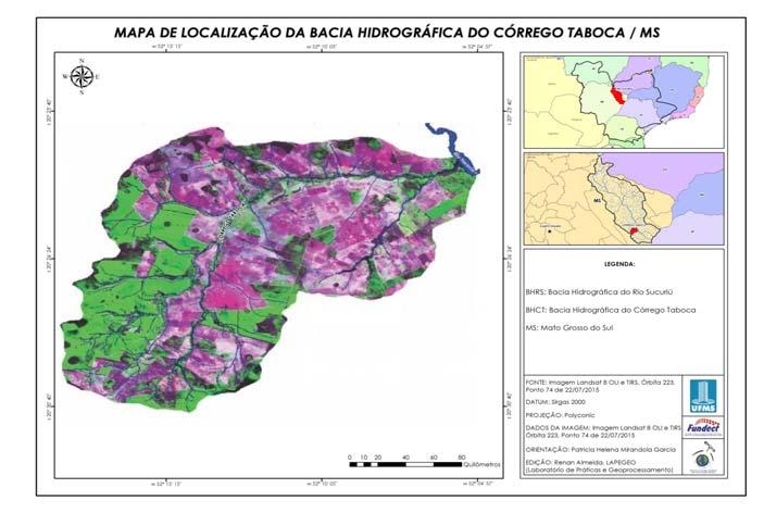 Análise multitemporal da bacia hidrográfica do Córrego Taboca, município de Três Lagoas/MS - 2010 e 2015 cursos.