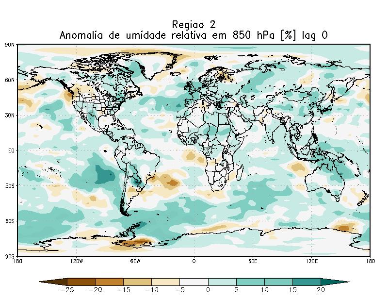 No campo de vento em 200 hpa (Figura 6-11-esquerda) observa-se um padrão de dipolo na região SEA, no lag 2, com