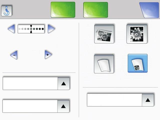 Uso dos botões da tela de toque do LCD Exemplo de tela um Copiar de Lados (frente e verso) Carta (8,5 x 11 pol) Copiar para Carta (8,5 x 11 pol) Papel comum Retrato 1 lado para 1 lado Conteúdo Texto