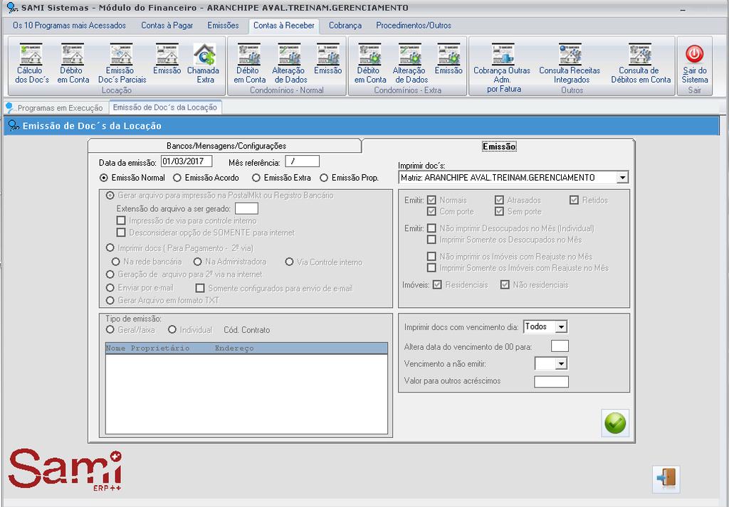 Salve as informações definidas nas opções de configuração para emissão dos doc's, clicando no botão.