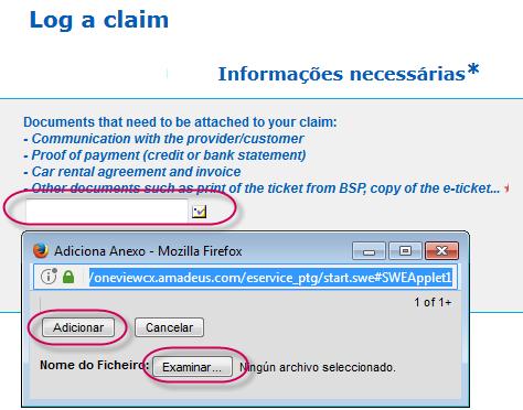 a reclamação. Para isso, depois de anexar o primeiro documento, clique na opção Sim após a pergunta Deseja incluir mais arquivos? Para abrir uma nova janela a fim de anexar outro documento.