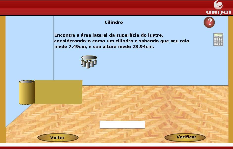 Calcule a área do cilindro utilizando as dimensões que se encontram no texto.