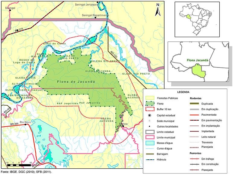 Anexos Floresta Nacional de Jacundá Rondônia RO Marcos Legais Área (em ha): Bioma: Decreto s/n de 1/12/2004 Conselho Consultivo: Portaria nº: Plano de Manejo: aprovado Portaria nº 40 de 16/6/2011