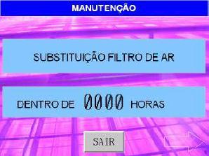 Pág.: 2 de 7 MANUTENÇÃO PROGRAMADA Através do menu principal é possível acessar os dados de manutenção preventiva.