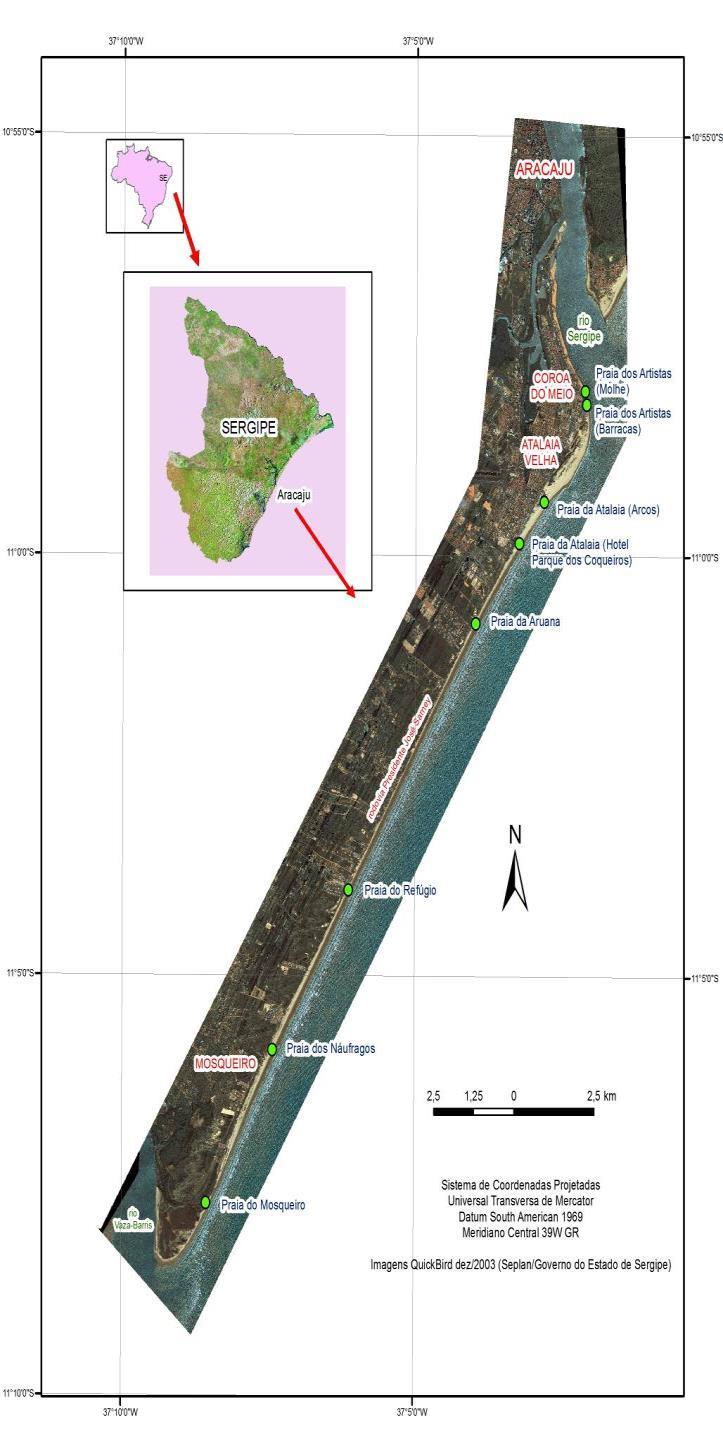 T.K. Rodrigues et al., Scientia Plena 11, 015301 (2015) 2 recuada a sotamar (downdrift), o canal principal de vazante e o delta de maré vazante encurvamse neste sentido.
