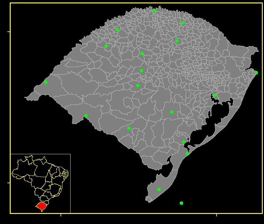 Gramado, 2 Avaliação da acurácia das estimativas para o RS: Dados: Decendiais (1 dias) Mensais Santa Catarina