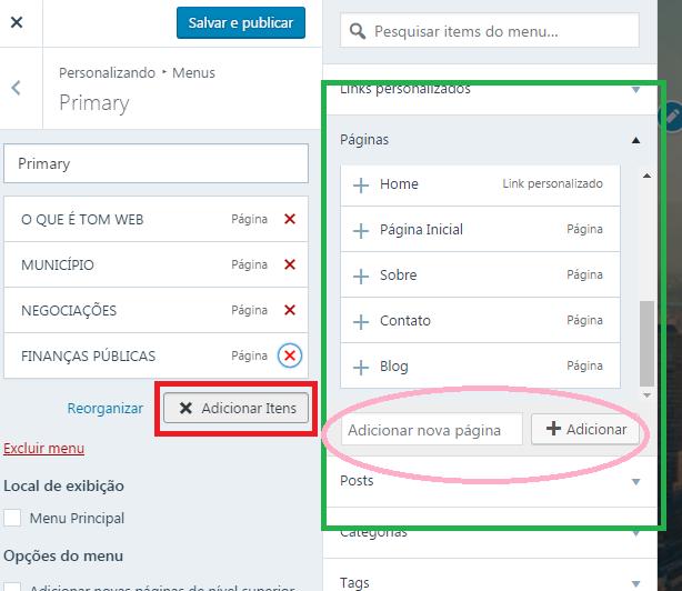 Vamos repetir todo o processo pra criar várias abas. Mas o menu limita a 4 itens (como está na imagem acima).