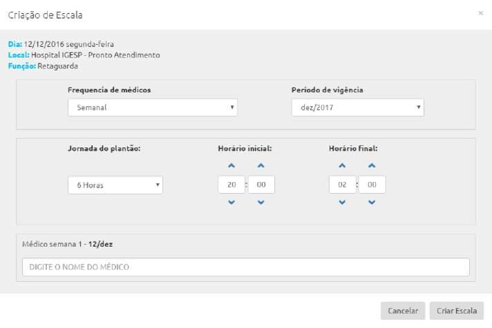 MÓDULO COORDENADOR GERENCIAR ESCALA O Criação de Escala permite dinamismo com diversas possibilidades de customização.