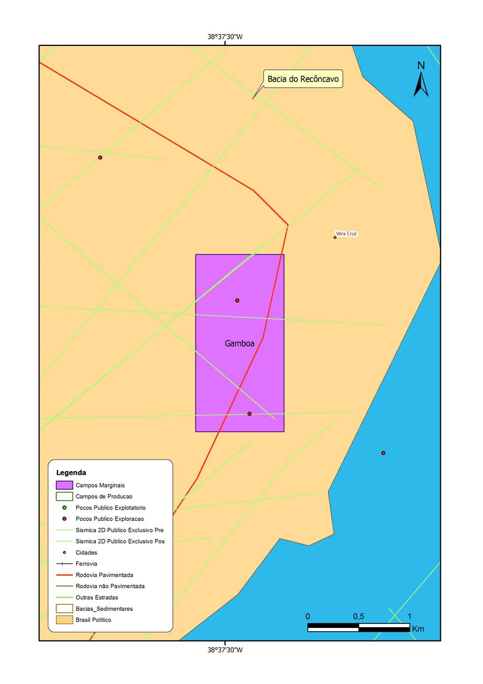 Figura 31: Mapa de detalhe do campo de Gamboa.