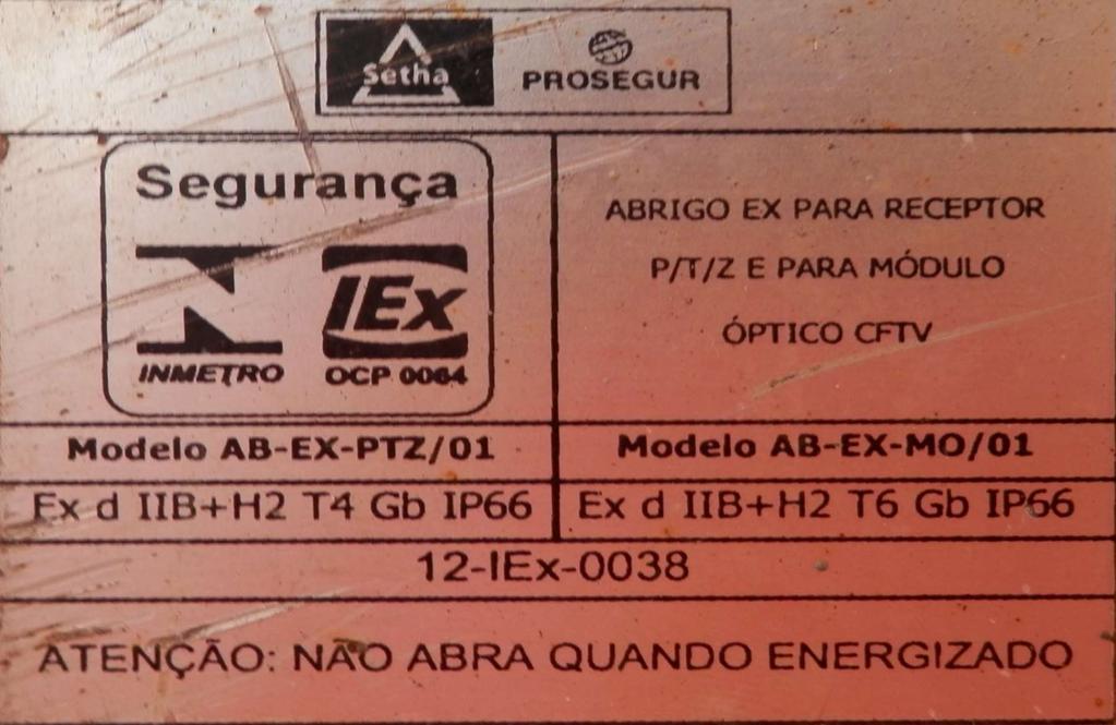 Pressurizado Marcação Ex pz de IIA T3 02/2017 265 Exemplo