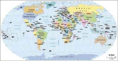 Classificação dos mapas Mapas políticos: representam as divisas e fronteiras entre