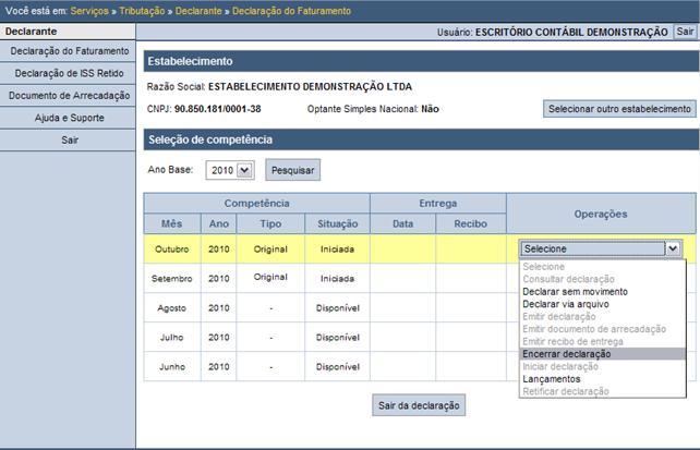 Ao clicar em Sair da Declaração será disponibilizada automaticamente a opção de emitir o Documento de Arrecadação para recolhimento do imposto devido.