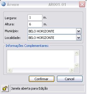 26 4227 Geosite Desktop Rede Externa Árvore Visando a completude do projeto, é permitido ao usuário digitalizar Árvores presentes nas áreas de projetos Toolbar: Geosite Elementos de Projeto Comando