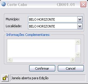 Especifique o ponto inicial para inserção do corte (Lance de Cabo, Lance de Cabo Óptico ou Caixa Terminal) 3 Selcionado a feição, será necessário selecionar ou criar uma emenda onde ocorrerá o corte