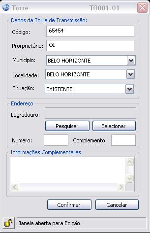 Utilizando Geosite Desktop 4251 Torre de Transmissão Toolbar: Geosite Rede Óptica Comando em Prompt: _gsdkctorre Imagem da Torre de Transmissão no Desktop DEFININDO ENTIDADE 1 Clicar em Torre de