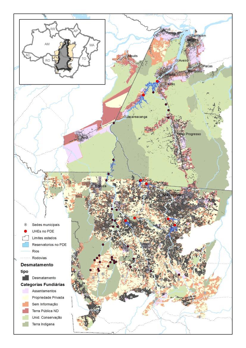 há desmatados por ano Desmatamento por categoria por categoria fundiária Terra pública 2% Terra indígena 2% Unidade de conservação 4% Assentamentos 14% Sem informações 34%