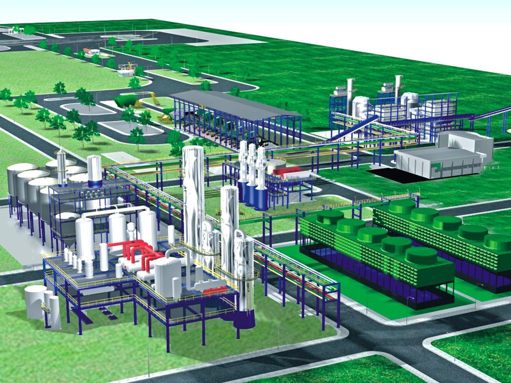 Unidade Produtora de E tanol e Energia Extração Caldeiras e Cogeração Fermentação Trat.