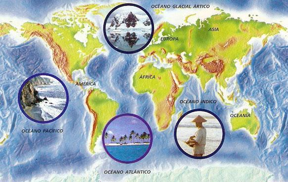 Continentes e Oceanos A maior parte da superfície terrestre é coberta de água. A maior parte desta água que cobre nosso planeta é salgada e está nos mares e oceanos.
