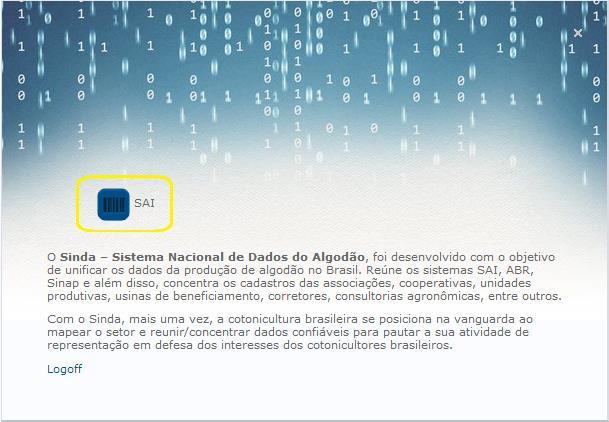 Para acessar a área do usuário, selecione o item em amarelo e depois clique em Aceitar e Continuar.