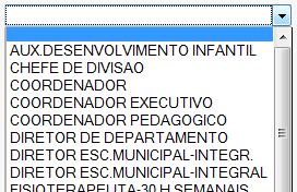 Cargo: selecione na listagem seu cargo (Fig. 5). Figura 5 - Seleção do Cargo CPF: digite seu CPF sem pontos ou traços. Eles serão adicionados automaticamente.