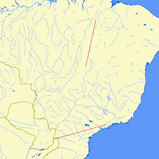 24 semanais, conforme a análise da operação do B738 envolvendo as 3 frequências. A figura 7 mostra a malha aérea do B738, cujo é composta por apenas dois pares de rotas.