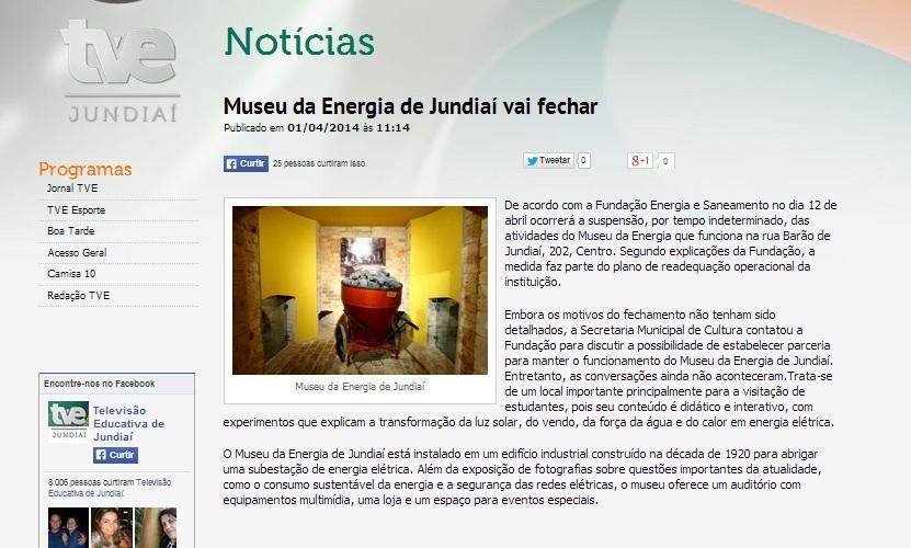 Assunto: Museu de Jundiaí Publicado