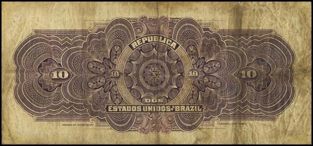 (1889-1942), de dez mil réis. A) Anverso. A1) Reverso. Empresa impressora: American Bank Note Company.