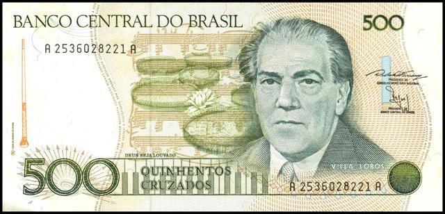 000 Cruzeiros (1970-1986), da estampa A, emitida em 1984 pelo Banco Central
