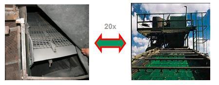 Peneiras Comparado com peneiras de metal, abertura 30x30mm, temos