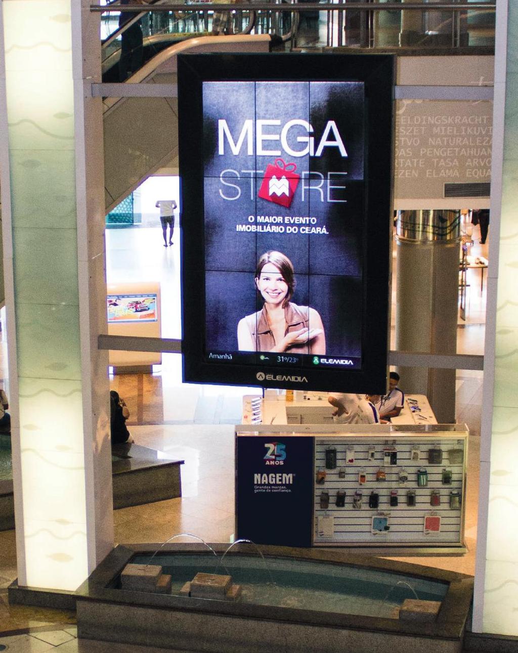 Influenciando a decisão no momento da compra. Elemidia nos melhores shoppings de Fortaleza e Caucaia. SHOPPING IGUATEMI Av. Washington Soares, 85 - Água Fria 11 LCDs e 1 videowall Fluxo mensal: 1.800.