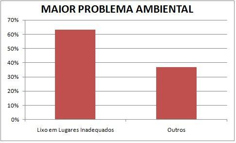 53% da comunidade falaram que meio ambiente é preservar a natureza mostrando assim uma visão apenas ambientalista, não mostrando o meio sócia, cultural, político e econômico demonstrando uma visão