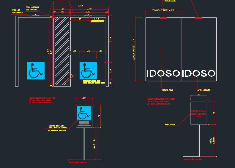 EXIGÊNCIAS - Estacionamento ESTACIONAMENTO: O número de vagas de estacionamento de veículos reservados para pessoas com deficiência e mobilidade reduzida, deve ser estipulado segundo o Código de