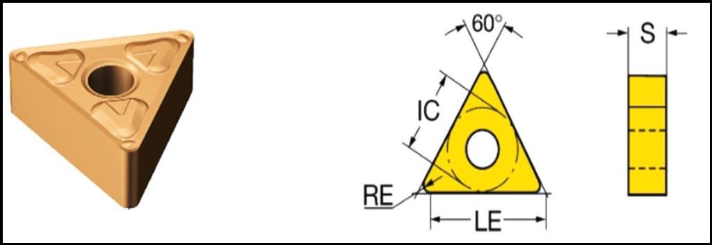 27 cobertura de PVD, diâmetro do circulo inscrito (IC) 9,525 mm, comprimento efetivo da aresta de