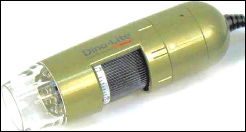 USB Dino-Lite modelo AM- 4113T Pro, com resolução de 1024 x 768 e ampliação de até 200x (Figura. 11).