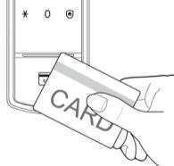 Abertura da porta pelo lado externo com um cartão ou tag A porta pode ser aberta pelo lado externo utilizando um cartão ou um tag.