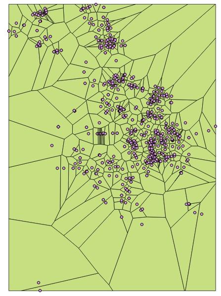 Polígonos de Thiessen ou Voronoi Método simples: para estimar